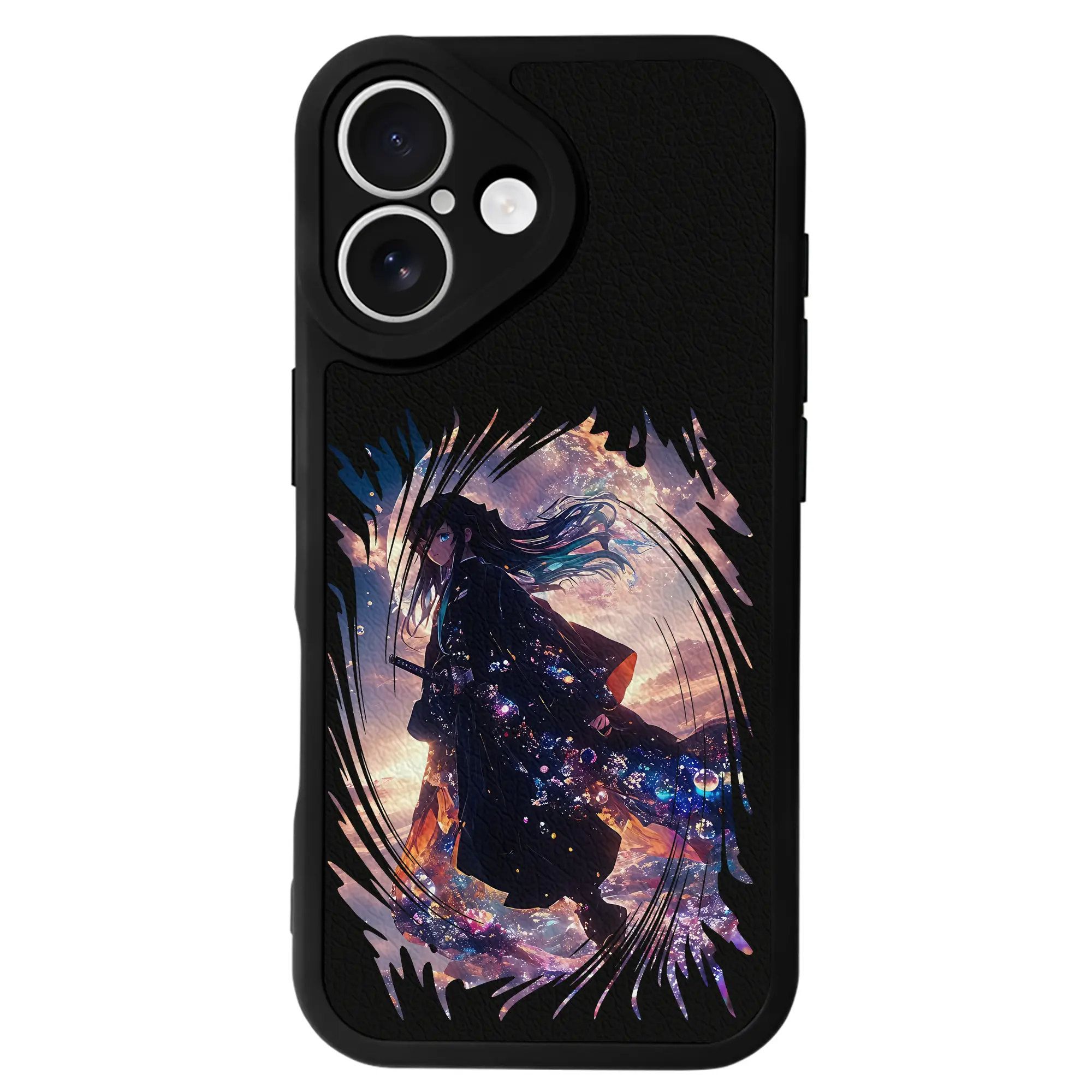 鬼滅の刃 グッズ,時透 無一郎 - IPhone 16シリーズ対応 ・ シリコンスマホケース ・ レザー調 ・ 高精度フィット ・ 耐衝撃 ・ ワイヤレス充電対応 ・ 精密カット